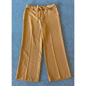 NWT Chico's Drapey Wide Leg Pants Tie Waist Brevity Brown Size 2.5 Large 14 New